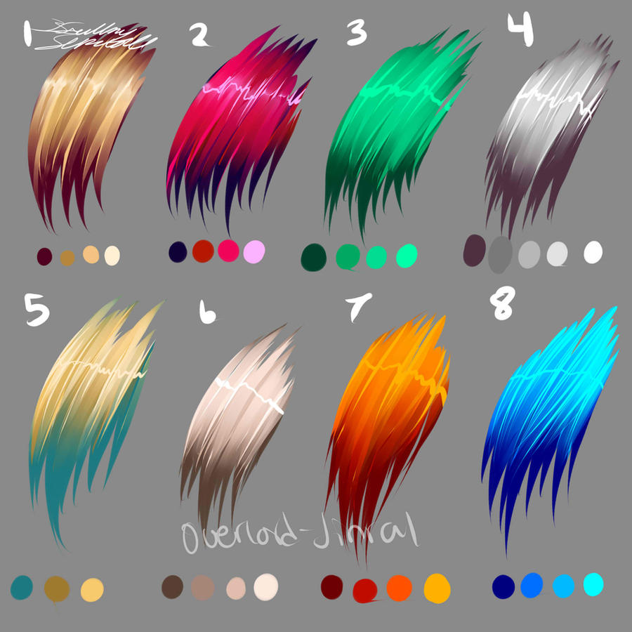 Blue Anime Hair Color Palette