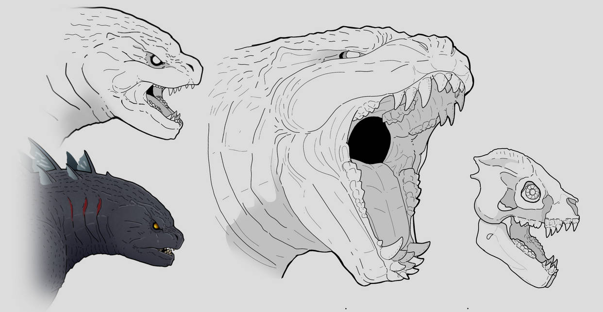 Godzilla's head details by yoofilos on DeviantArt