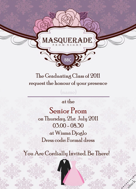 Prom Night Invitation Card