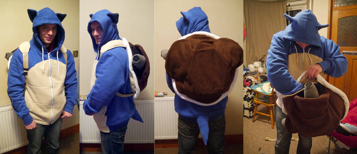 Blastoise hoodie with removable shell backpack