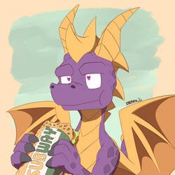 Nothing to see here, just Spyro eating a sandwich