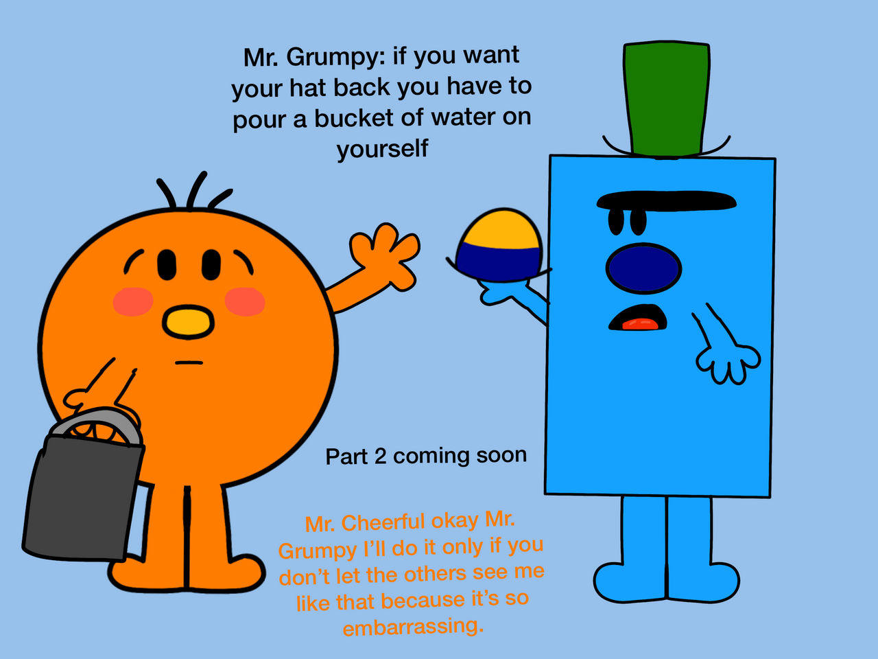 Mr grumpy convincing mr cheerful by Caspertheseagull on DeviantArt