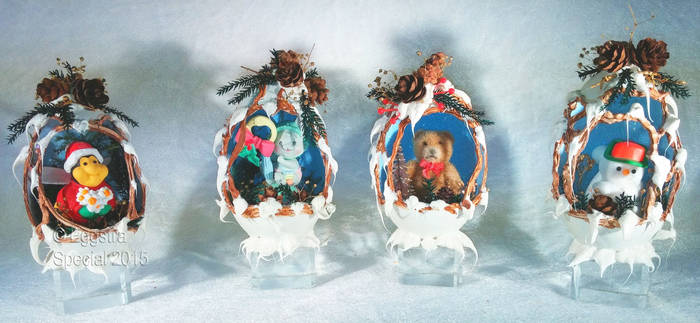 Eggshell Art Christmas Critters