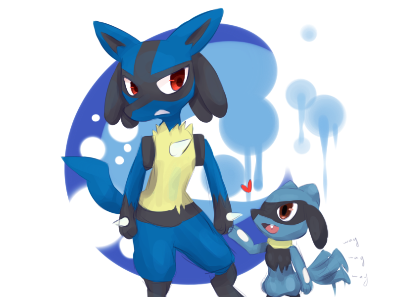 Lucario and Riolu- Day 2 by SnowLilys on DeviantArt