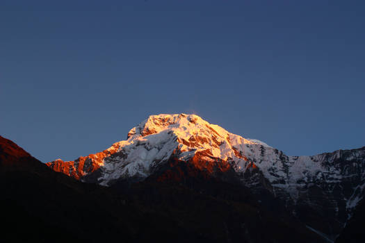 Red snow mountain