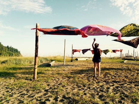 woman on beach