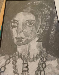 Pencil sketch of Ann Boleyn 