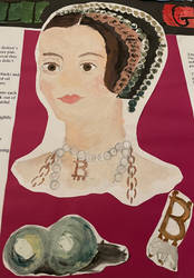 Watercolour sketch of Ann Boleyn 