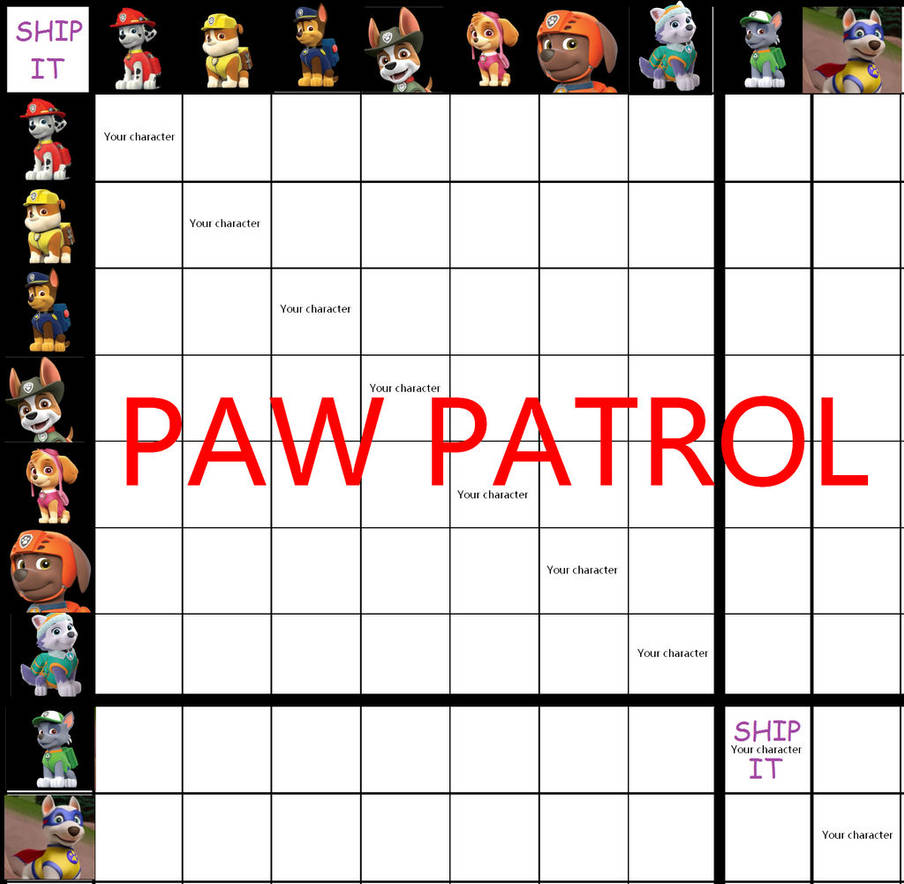 Grid Paws OPEN Paw Patrol Breeding Grid/Chart by gardentouls on DeviantArt