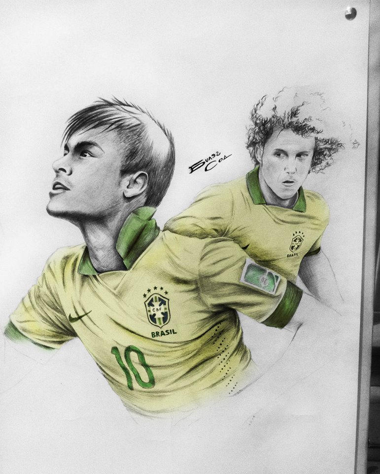Neymar , David Luiz (Brazil 2014) by bilegsod on DeviantArt Neymar , David Luiz (Brazil 2014) by bilegsod on DeviantArt