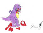 evil barney by TheDrunkPixie