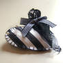 B and W Voodoo Heart Brooch