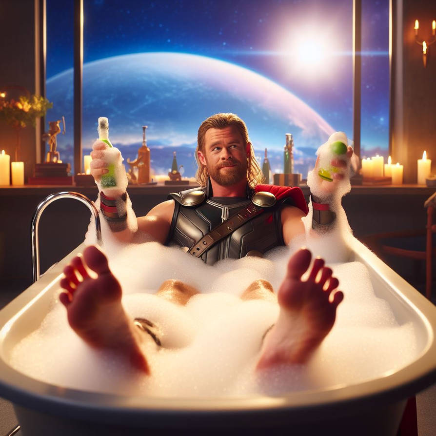 Thor Bathing Thors bubble bath by supersmash4 on DeviantArt