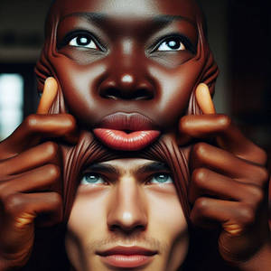 African woman unmasking