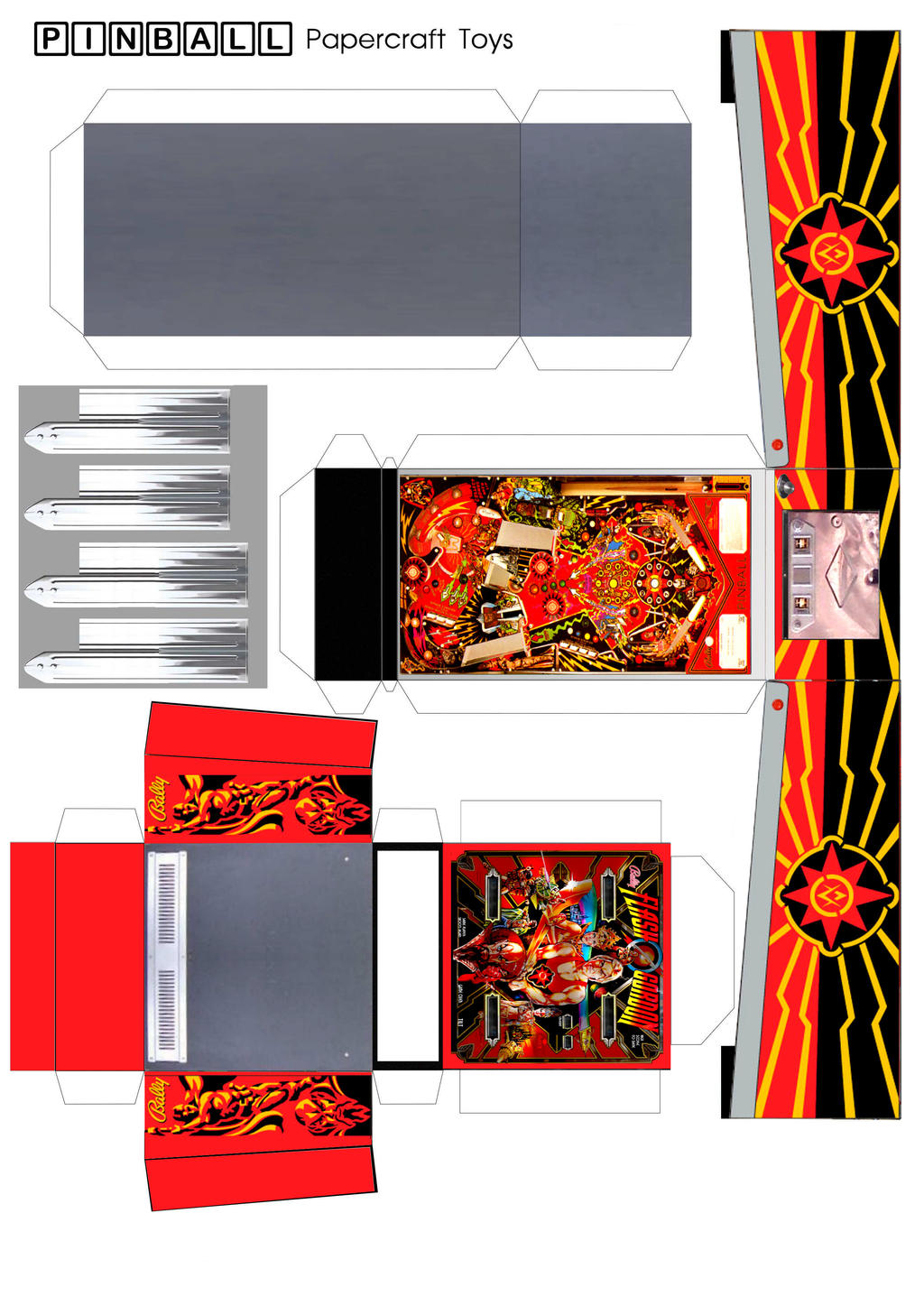 Flash Gordon Pinball Machine Papercraft Template by WeirdFantasticToys ...