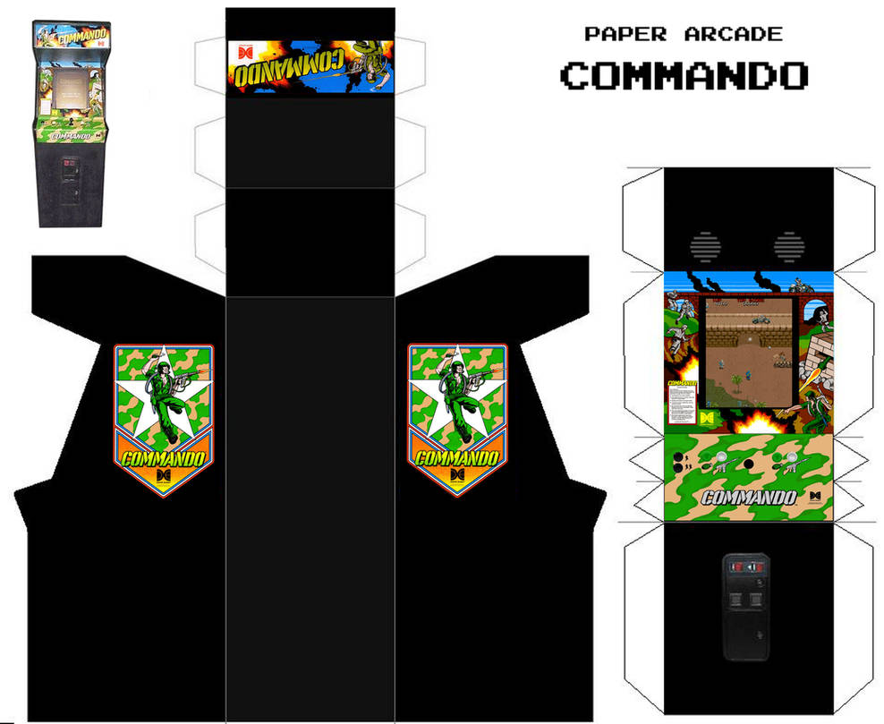 Commando Arcade Cabinet Template By WeirdFantasticToys On DeviantArt