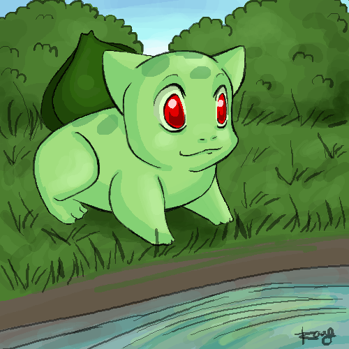 Bulbasaur-Kinda coloured.