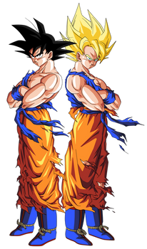 GOKU NORMAL Y SUPER GUERRERO