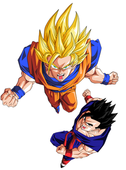 Goku y Son Gohanda