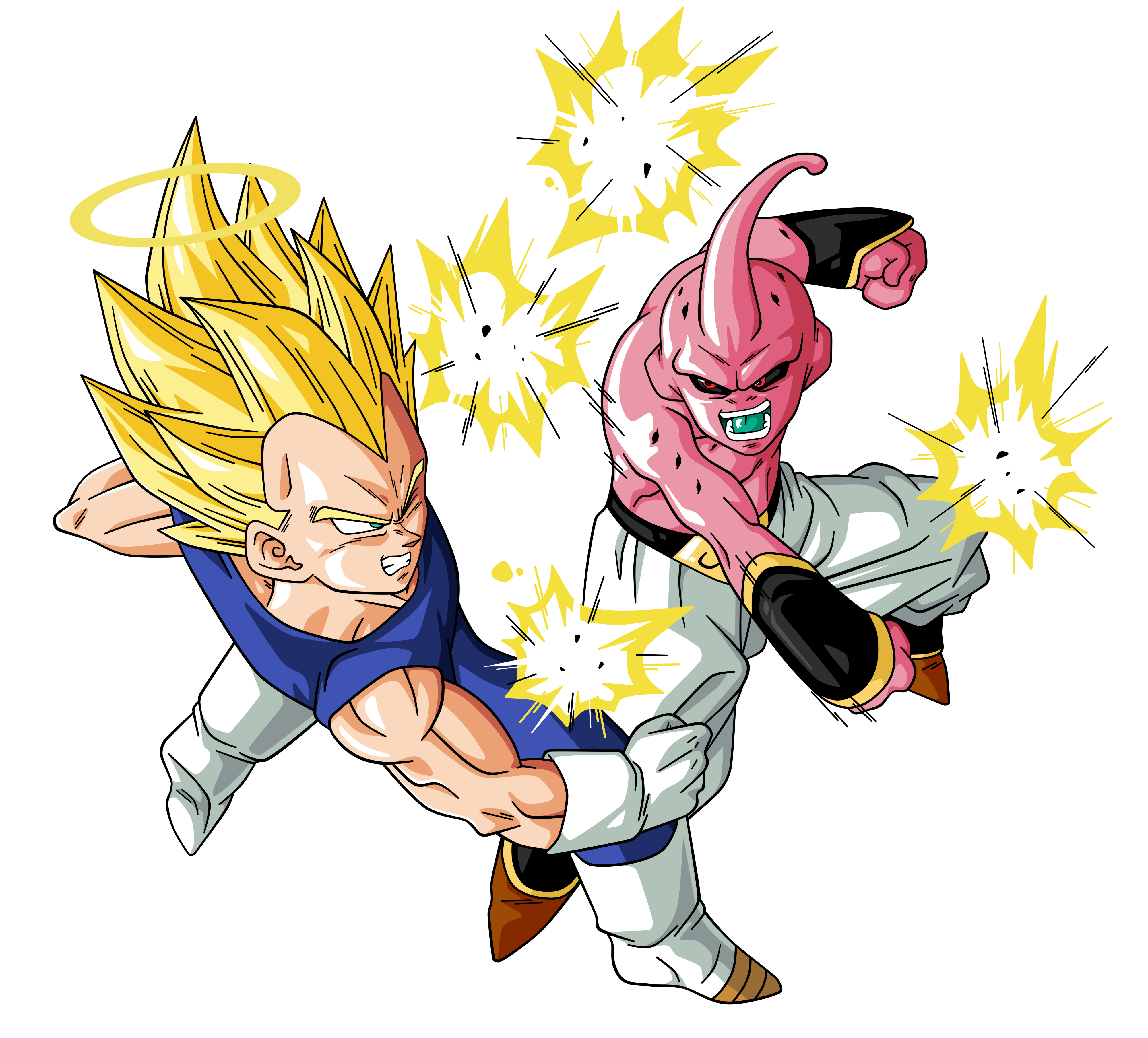 Vegeta vs Majin Boo by ZehB on DeviantArt