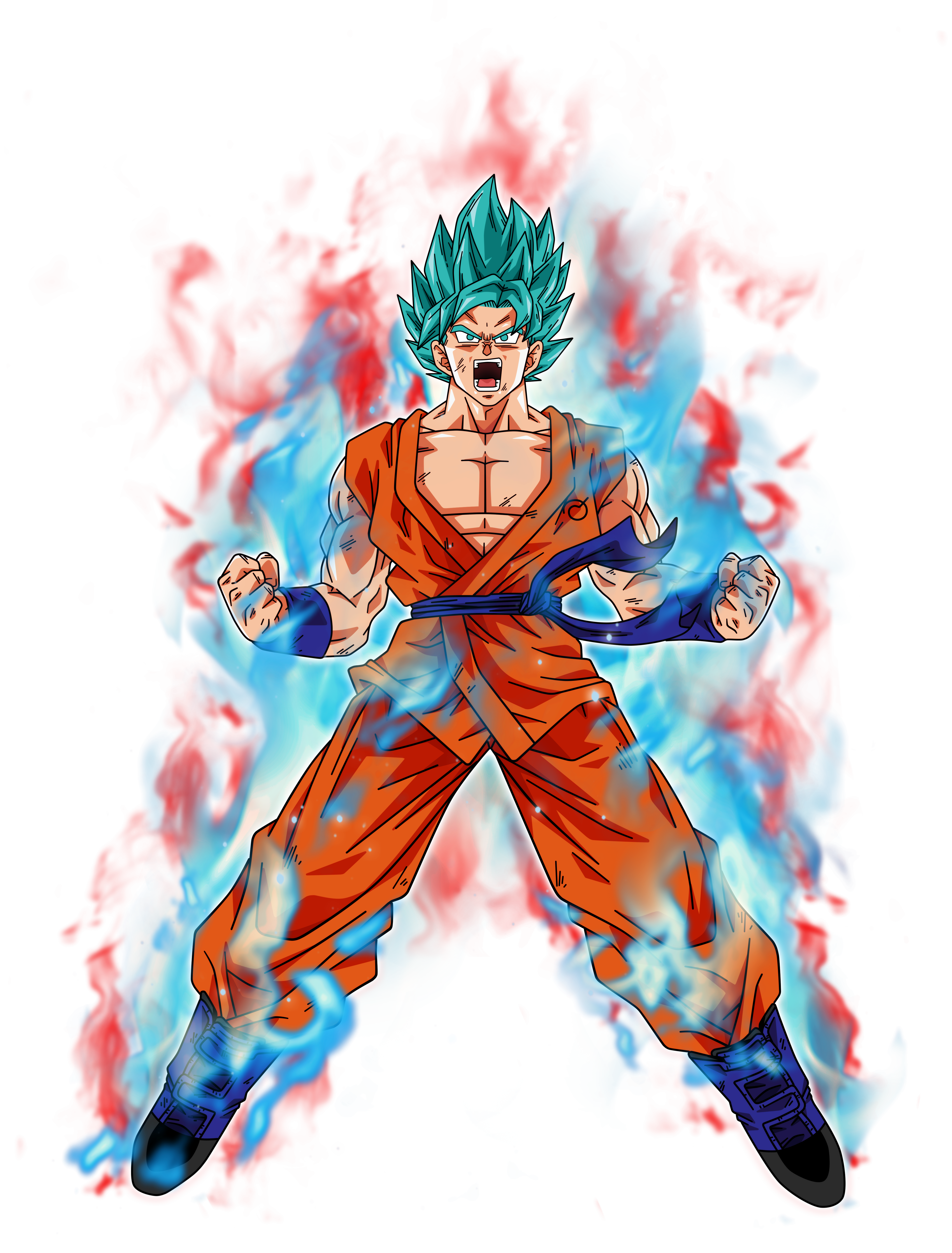 Goku ssj Blue Kaioken  Dragon ball super artwork, Dragon ball art