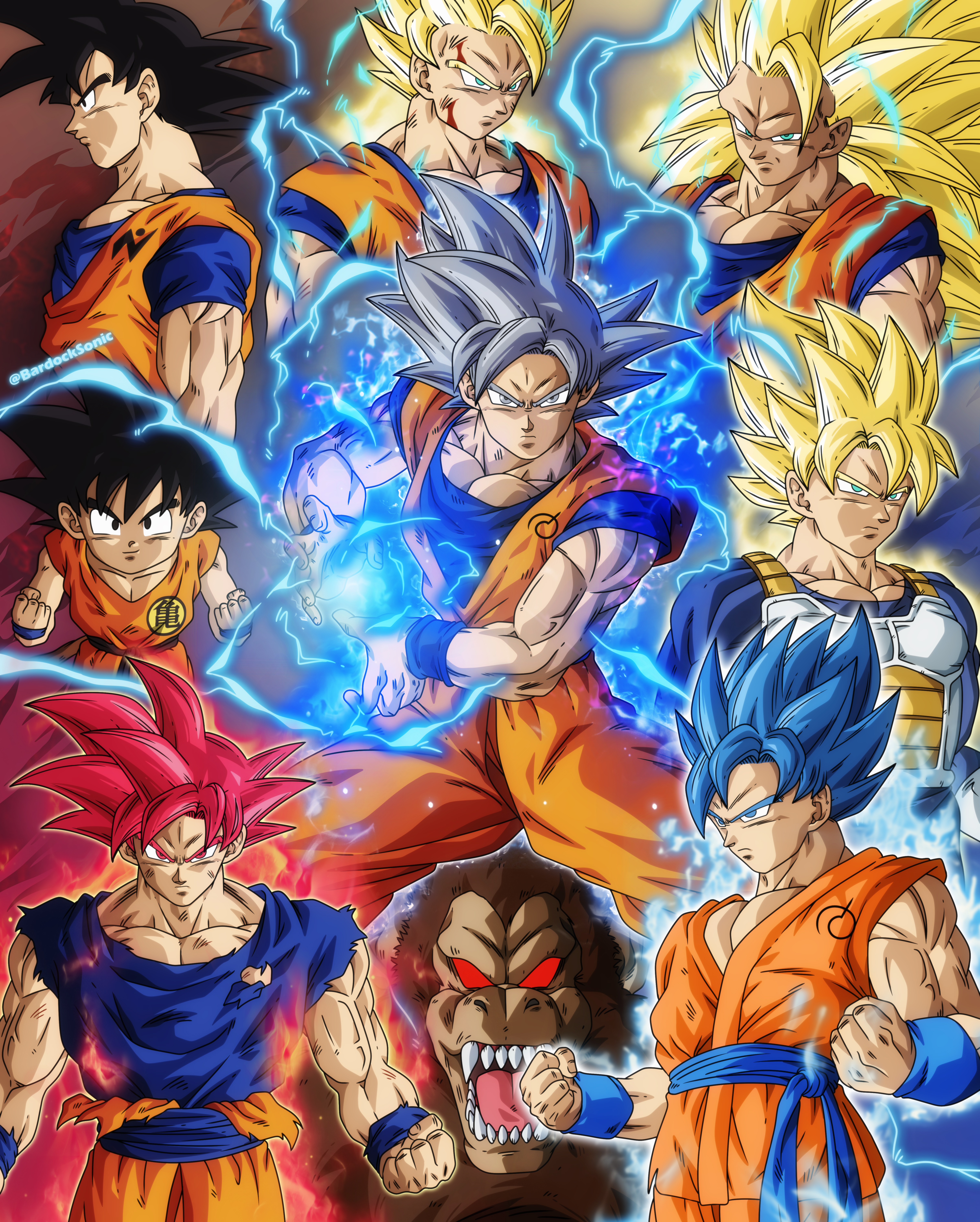 Goku Ssj By Bardocksonic-d5vstf7 2,028×3,000 Pixeles - Goku Super