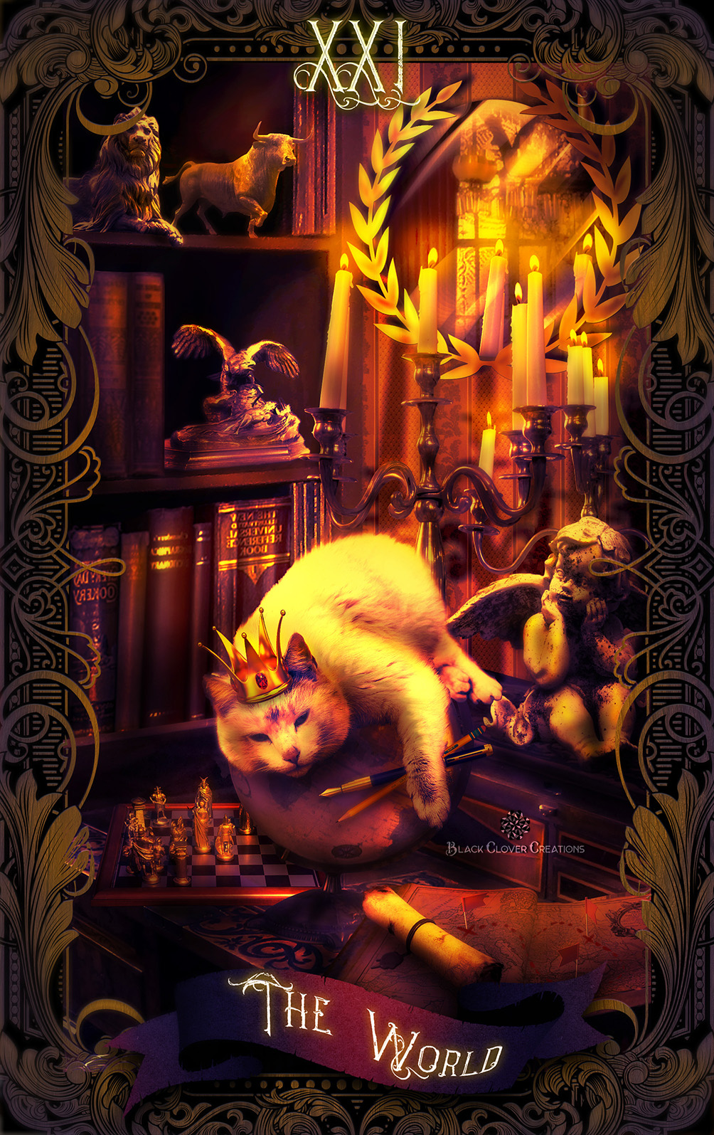 Tarot Cats I - 21 The World v.1D