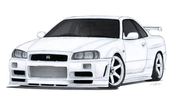 Nissan Skyline GT-R R34 Drawing