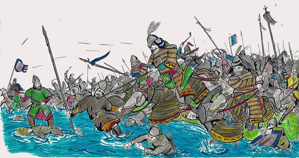 Battle river. Битва на синих Водах 1362. Битва на реке Ворскле. Битва при Ворскле 1399. Битва на реке Немиге 1067.