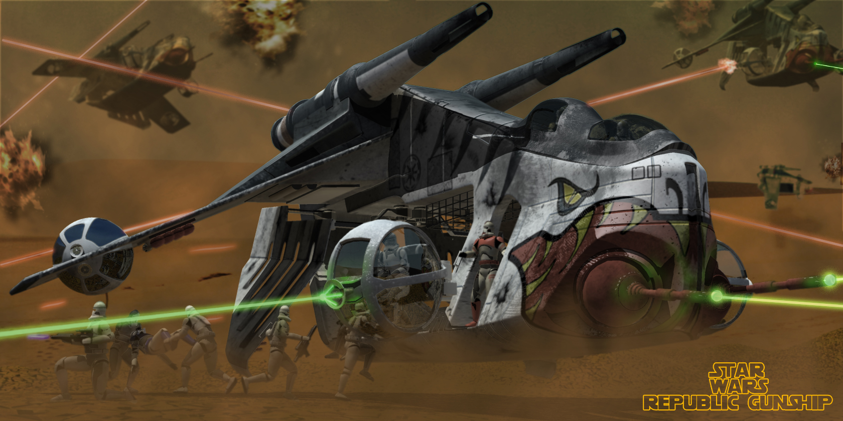 Republic Gunship Rear Republic Gunship by simjoy on DeviantArt
