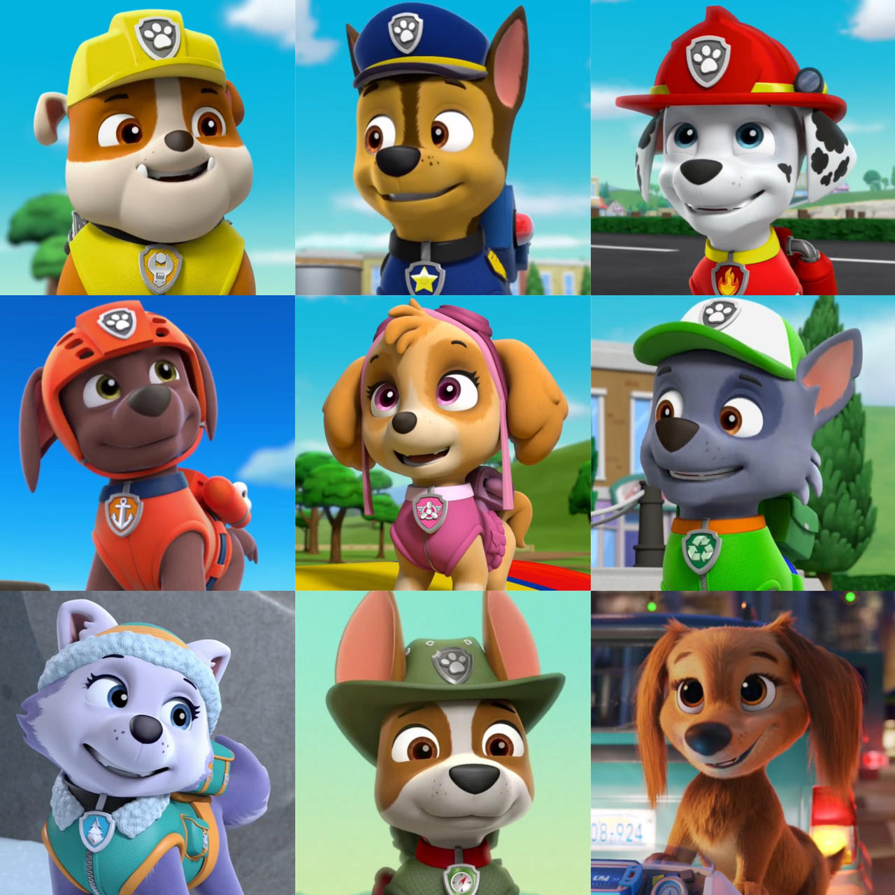 Paw Patrol Pups (with Everest Tracker and Liberty) by Lahmom2000