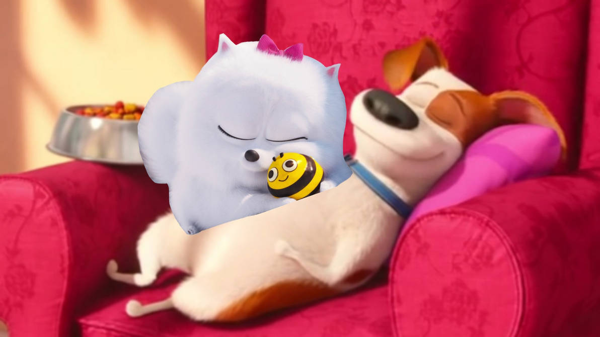 Gidget was sleeping on Max by Lahmom2000 on DeviantArt