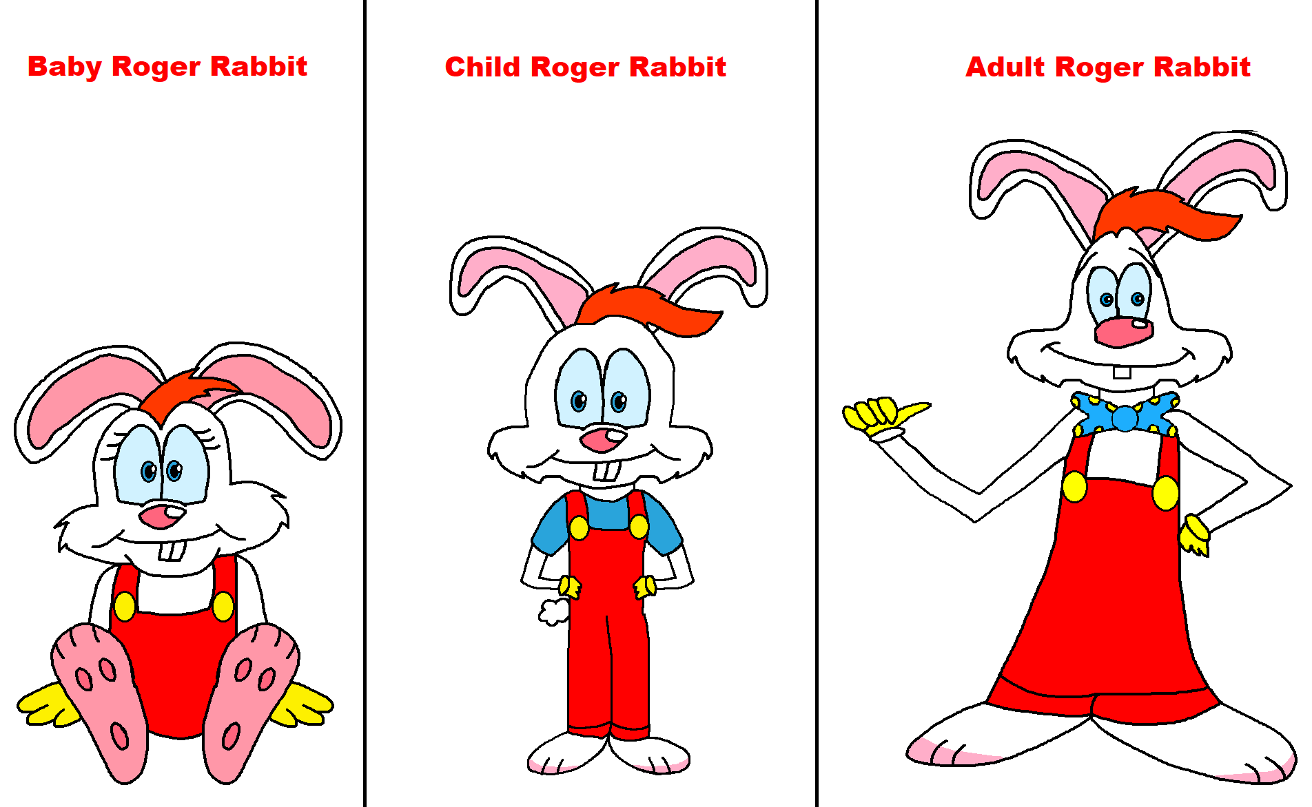 Roger Rabbit growing up ages by Lahmom2000 on DeviantArt