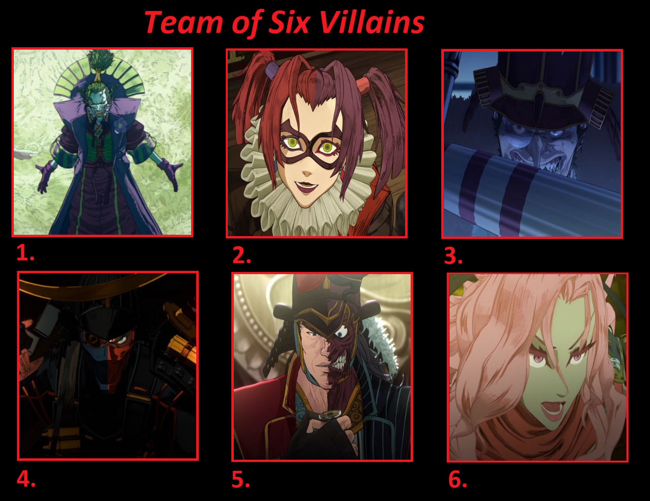 Team of Six Batman Ninja Villains by Lahmom2000 on DeviantArt