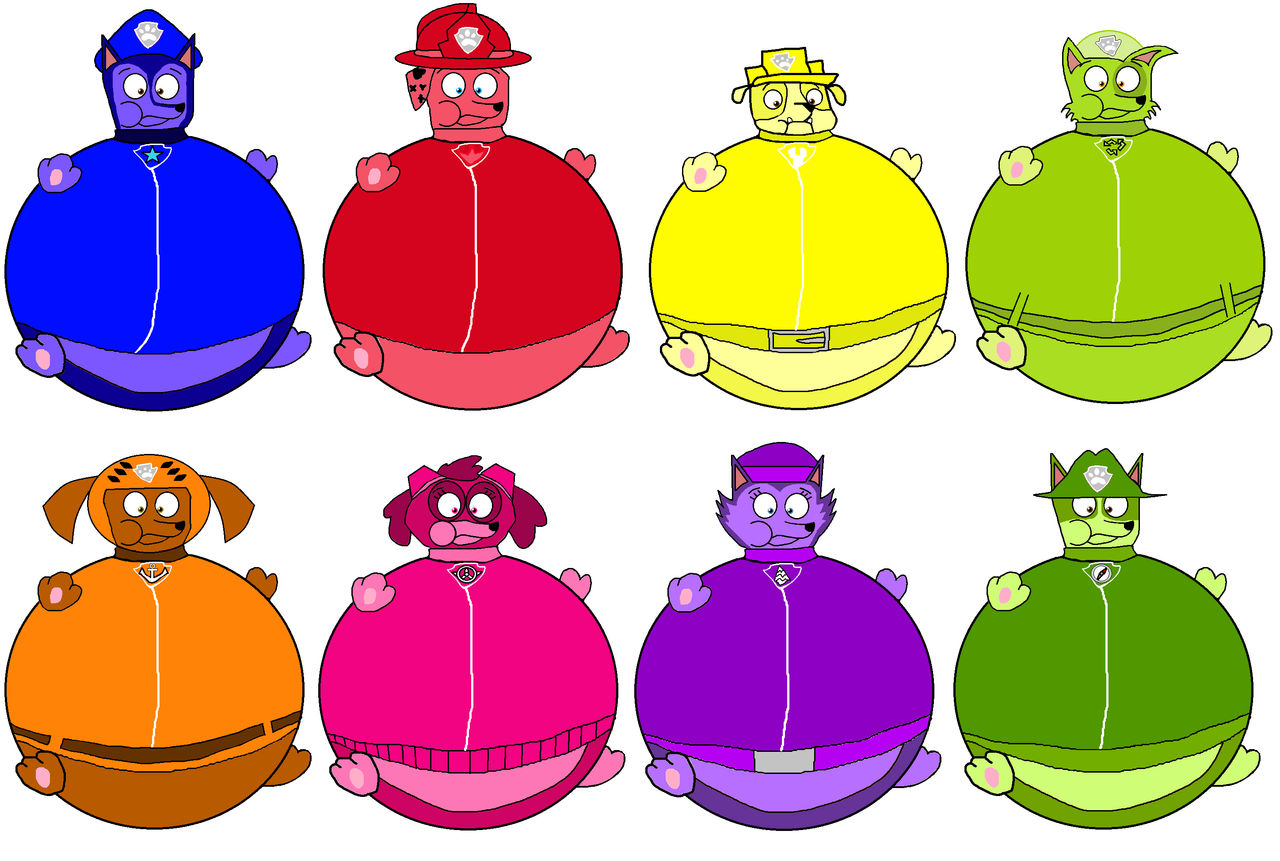 Paw Patrol Rainbow Fruit Inflation Pups by Lahmom2000 on DeviantArt