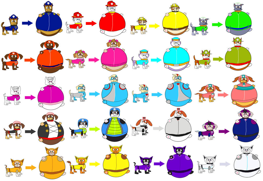 Paw Patrol Pups and Cat Pack inflations by Lahmom2000 on DeviantArt