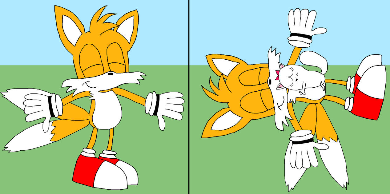 Tails Getting Whoop Gidget (TSLOP) in Tails belly like a pillow by Lahmom2000 on DeviantArt