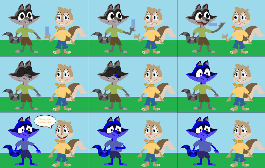 Oliver Raccoon blueberry inflation sequence by Lahmom2000 on DeviantArt