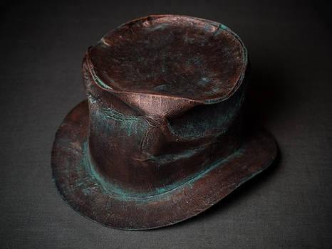 Steampunk top hat old copper