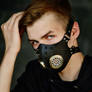 Cyber Goth respirator gas mask with rivets