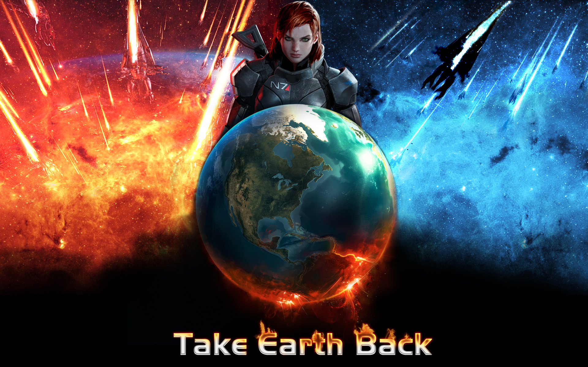 Mass Effect Wallpaper Take Earth Back version 2