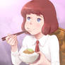 Lady Clarisse eating Natto
