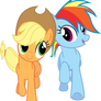 MLP: Applejack and Dashie in Fall Weather Friends