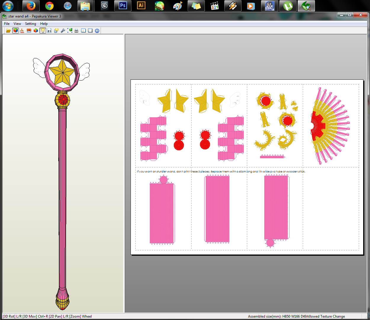 CardCaptor Sakura - Star Wand Papercraft