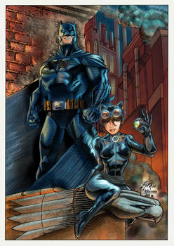 Batman and Catwoman pencils by Efrain De Lama
