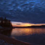 On the dock at dusk