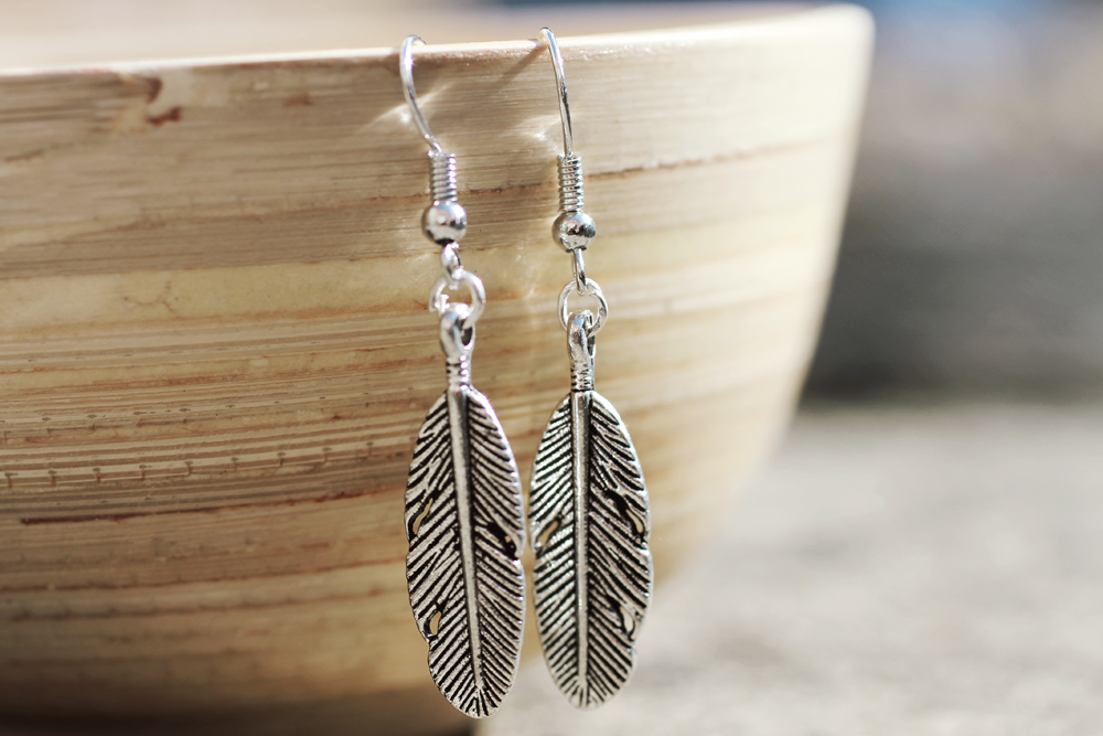 Silver Feather Earrings