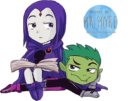 Raven x Beastboy Chibi -RENDER-