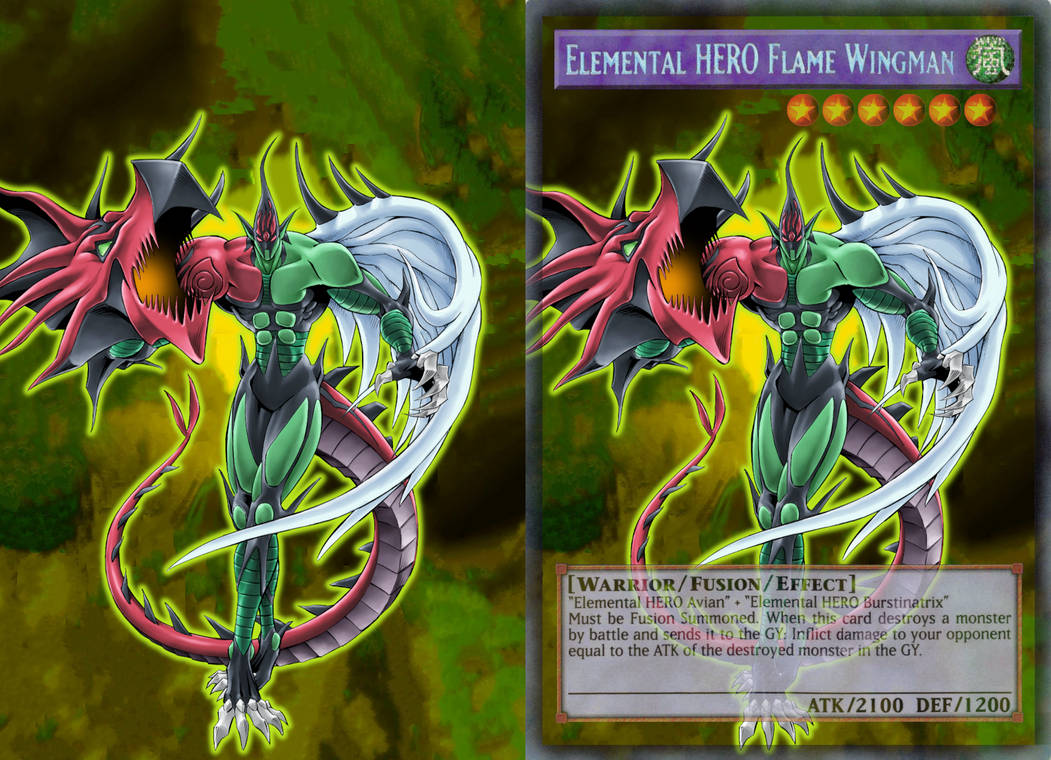 Elemental HERO Flame Wingman - Full Artwork by LorisC93 on DeviantArt