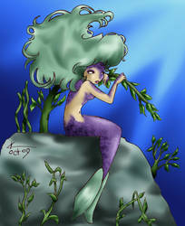 'Mucha' Mermaid with branch